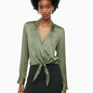 Wilfred Tie Front Satin Blouse
